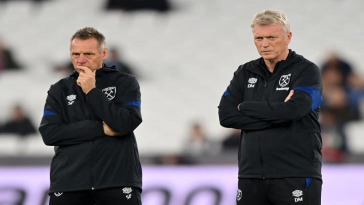 West Ham manager David Moyes and assistant Stuart Pearce